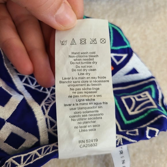NWT TRINA TURK embroidered bikini sz 8/10 Cerulean Blue - Picture 8 of 13